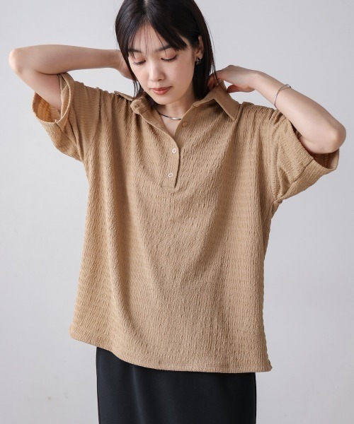 Bou Jeloud(ブージュルード)の「スキッパーカットソー(Tシャツ/カットソー・レディース・ベージュ/イエロー/ピンク・FREE)」の6枚目の写真