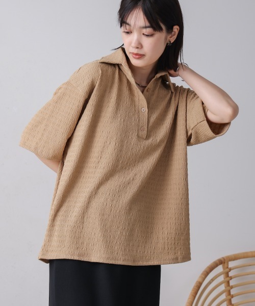 Bou Jeloud(ブージュルード)の「スキッパーカットソー(Tシャツ/カットソー・レディース・ベージュ/イエロー/ピンク・FREE)」の7枚目の写真