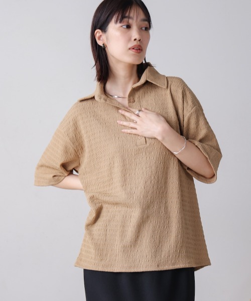 Bou Jeloud(ブージュルード)の「スキッパーカットソー(Tシャツ/カットソー・レディース・ベージュ/イエロー/ピンク・FREE)」の11枚目の写真