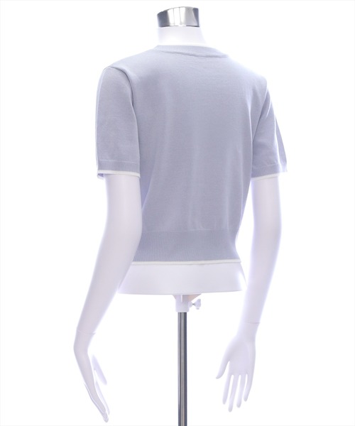 clear（クリア）の「ネコプリントリボン半袖ニットトップス[アニマル ガーリー]≪2025SS新作≫（ニット/セーター・レディース・アイボリー/ライトグレー/ピンク/ブラック・F）」の11枚目の写真