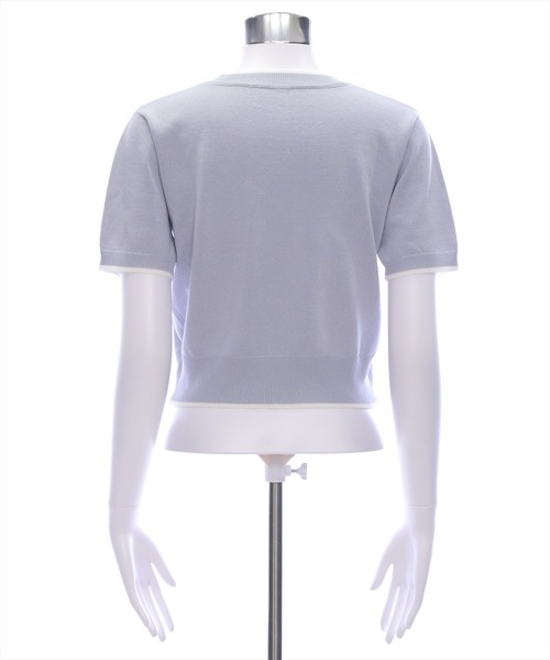 clear（クリア）の「ネコプリントリボン半袖ニットトップス[アニマル ガーリー]≪2025SS新作≫（ニット/セーター・レディース・アイボリー/ライトグレー/ピンク/ブラック・F）」の12枚目の写真