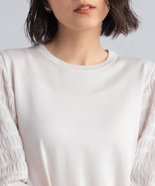GALLORIA(ギャローリア)の「洗える 袖シャーリングニット(ニット/セーター・レディース・ライトオリーブ/ブラック/ライトグレー・LL/S/M/L)」の11枚目の写真