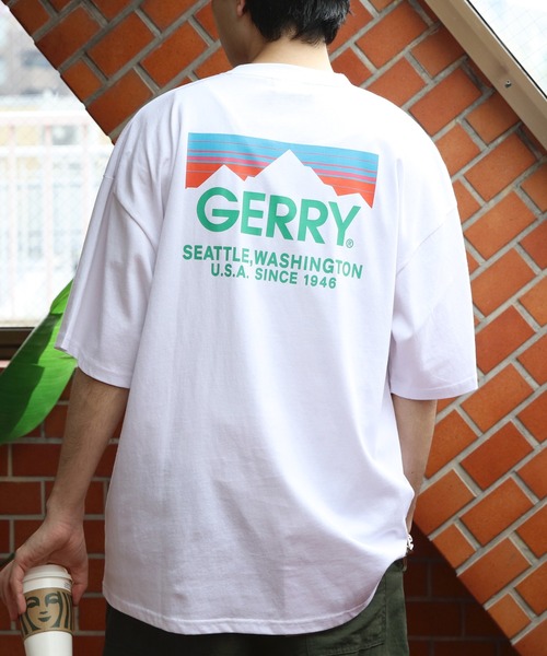 GERRY(ジェリー)の「GERRY カラーボックスロゴTシャツ(Tシャツ/カットソー・メンズ・オートミール/パープル/ホワイト/カーキ/ブラック・MEDIUM/X-LARGE/LARGE)」の2枚目の写真