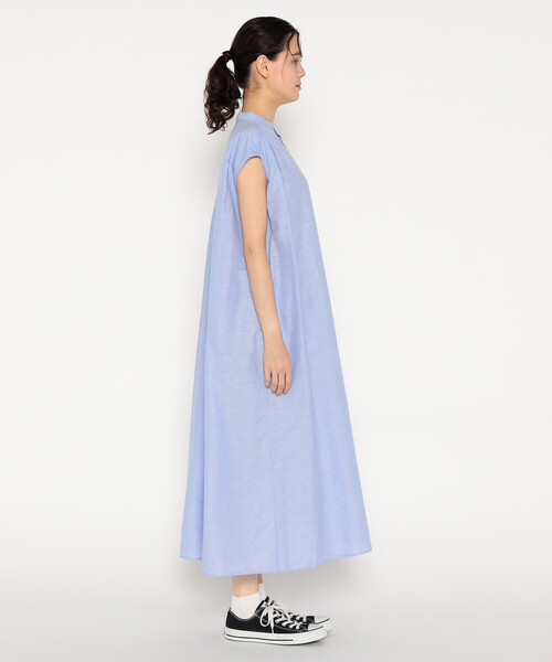 WOMEN'S COTTON LINEN SLUB SLEEVELESS DRESS（ワンピース
