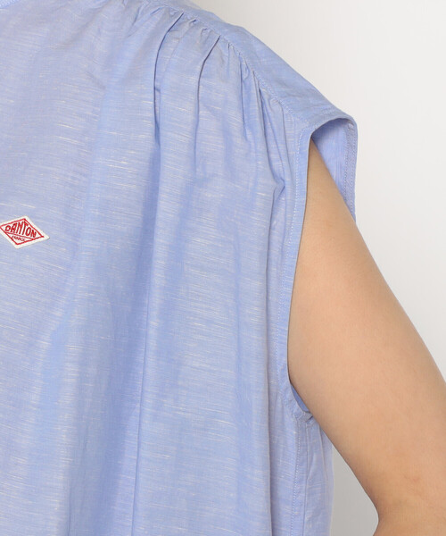 DANTON（ダントン）の「WOMEN'S COTTON LINEN SLUB SLEEVELESS DRESS（ワンピース・レディース・レッド/ブラック/サックスブルー/グレイッシュベージュ・36）」の16枚目の写真