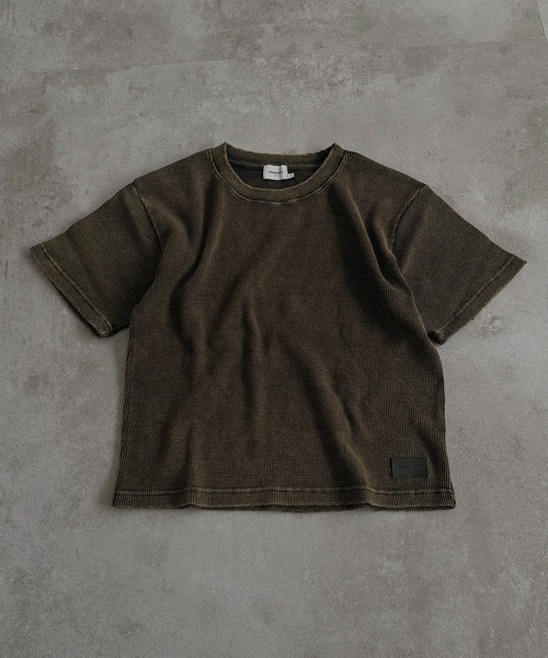 メンズ Tシャツ ダメージ加工 パンダ 刺しゅう レトロ a0920 T-BOXT-SLITS-R8 T-shirt with patch detail｜グレー｜メンズ