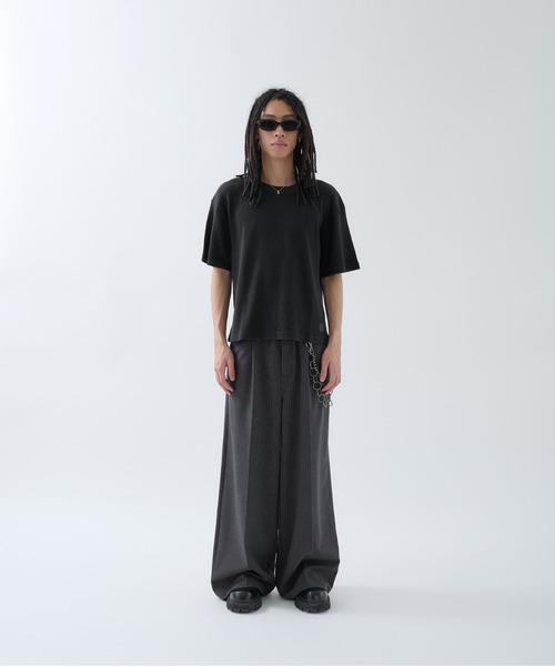 セール】Dameged Short Waffle T-shirt / ダメージショート