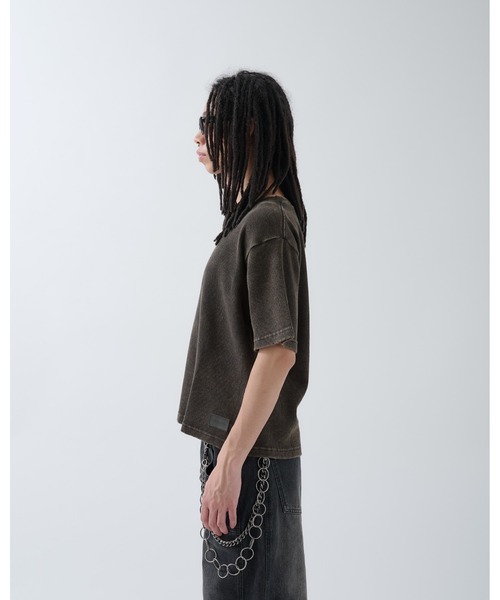 ANDER HUNK（アンダーハンク）の「Dameged Short Thermal T-shirt / ダメージショートサーマルTシャツ（Tシャツ/カットソー・メンズ・ブラック/ブラック系/ブラウン・MEDIUM/LARGE）」の5枚目の写真