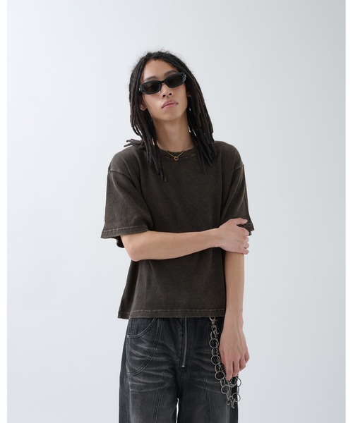 ANDER HUNK（アンダーハンク）の「Dameged Short Thermal T-shirt / ダメージショートサーマルTシャツ（Tシャツ/カットソー・メンズ・ブラック/ブラック系/ブラウン・MEDIUM/LARGE）」の10枚目の写真