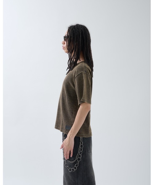 ANDER HUNK（アンダーハンク）の「Dameged Short Thermal T-shirt / ダメージショートサーマルTシャツ（Tシャツ/カットソー・メンズ・ブラック/ブラック系/ブラウン・MEDIUM/LARGE）」の14枚目の写真