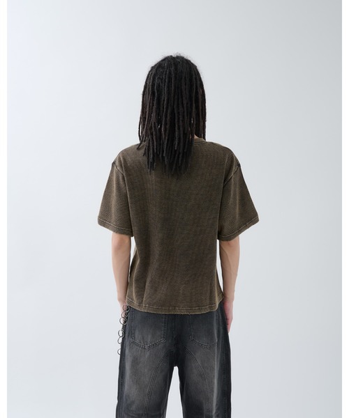 ANDER HUNK（アンダーハンク）の「Dameged Short Thermal T-shirt / ダメージショートサーマルTシャツ（Tシャツ/カットソー・メンズ・ブラック/ブラック系/ブラウン・MEDIUM/LARGE）」の15枚目の写真