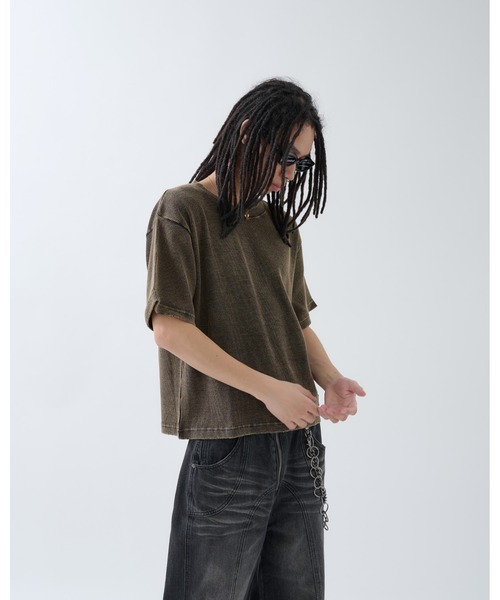 ANDER HUNK（アンダーハンク）の「Dameged Short Thermal T-shirt / ダメージショートサーマルTシャツ（Tシャツ/カットソー・メンズ・ブラック/ブラック系/ブラウン・MEDIUM/LARGE）」の17枚目の写真