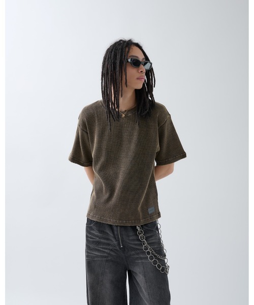 ANDER HUNK（アンダーハンク）の「Dameged Short Thermal T-shirt / ダメージショートサーマルTシャツ（Tシャツ/カットソー・メンズ・ブラック/ブラック系/ブラウン・MEDIUM/LARGE）」の20枚目の写真