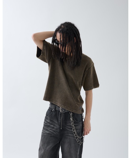 ANDER HUNK（アンダーハンク）の「Dameged Short Thermal T-shirt / ダメージショートサーマルTシャツ（Tシャツ/カットソー・メンズ・ブラック/ブラック系/ブラウン・MEDIUM/LARGE）」の21枚目の写真