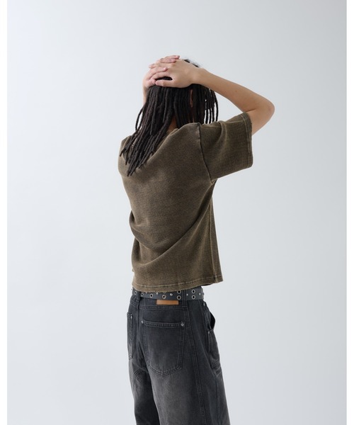 ANDER HUNK（アンダーハンク）の「Dameged Short Thermal T-shirt / ダメージショートサーマルTシャツ（Tシャツ/カットソー・メンズ・ブラック/ブラック系/ブラウン・MEDIUM/LARGE）」の22枚目の写真