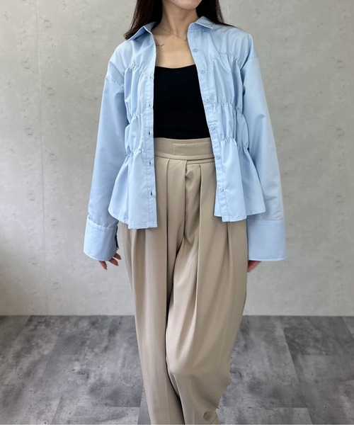 Per sist ence(パーシエンス)の「ブロードシャーリングシャツ(シャツ/ブラウス・レディース・オフホワイト/チャコールグレー/ブルー/ピンク・ONE SIZE)」の13枚目の写真