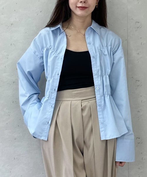 Per sist ence(パーシエンス)の「ブロードシャーリングシャツ(シャツ/ブラウス・レディース・オフホワイト/チャコールグレー/ブルー/ピンク・ONE SIZE)」の11枚目の写真