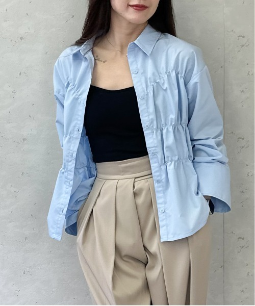 Per sist ence(パーシエンス)の「ブロードシャーリングシャツ(シャツ/ブラウス・レディース・オフホワイト/チャコールグレー/ブルー/ピンク・ONE SIZE)」の12枚目の写真