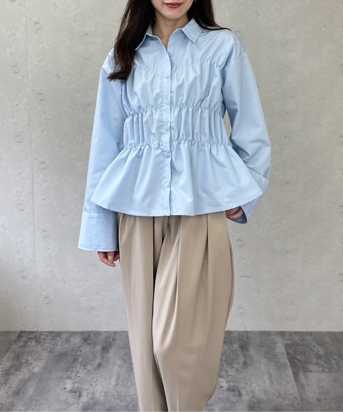 Per sist ence(パーシエンス)の「ブロードシャーリングシャツ(シャツ/ブラウス・レディース・オフホワイト/チャコールグレー/ブルー/ピンク・ONE SIZE)」の7枚目の写真