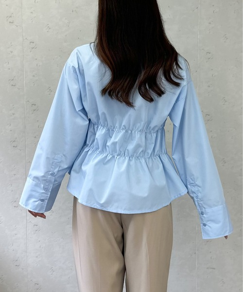 Per sist ence(パーシエンス)の「ブロードシャーリングシャツ(シャツ/ブラウス・レディース・オフホワイト/チャコールグレー/ブルー/ピンク・ONE SIZE)」の10枚目の写真