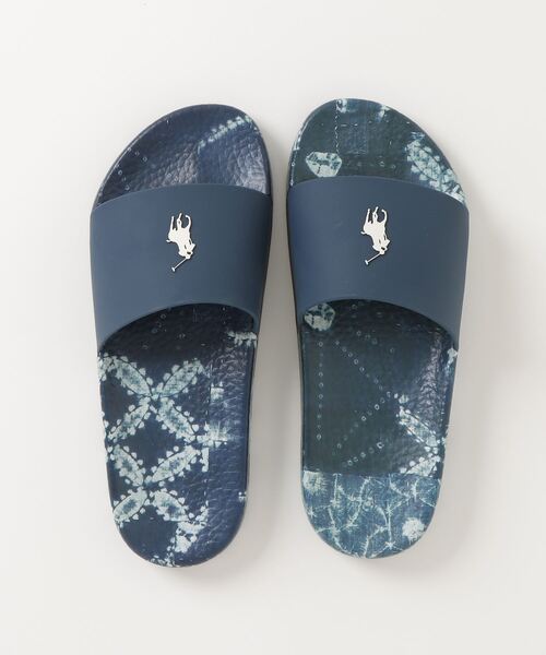 POLO RALPH LAUREN(ポロ ラルフ ローレン)の「ポロ ラルフ ローレン ポロ スライドサンダル サンダル(サンダル・レディース・カーキ/ホワイト×ネイビー・60/70/50)」の5枚目の写真