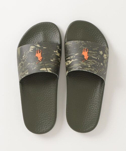 POLO RALPH LAUREN(ポロ ラルフ ローレン)の「ポロ ラルフ ローレン ポロ スライドサンダル サンダル(サンダル・レディース・カーキ/ホワイト×ネイビー・60/70/50)」の6枚目の写真