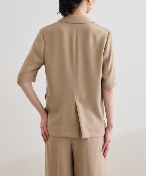 ROPE'（ロペ）の「【洗える・カセット服・新色追加】トリアセバックサテン ハーフスリーブジャケット/セットアップ対応（テーラードジャケット・レディース・ベージュ/ネイビー/ブラック・36/38）」の21枚目の写真