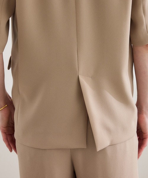 ROPE'（ロペ）の「【洗える・カセット服・新色追加】トリアセバックサテン ハーフスリーブジャケット/セットアップ対応（テーラードジャケット・レディース・ベージュ/ネイビー/ブラック・36/38）」の22枚目の写真