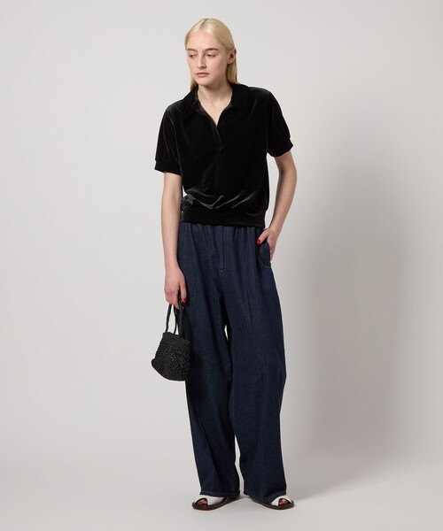 Steven Alan＞ベロア スキッパー ネック プルオーバー（Tシャツ