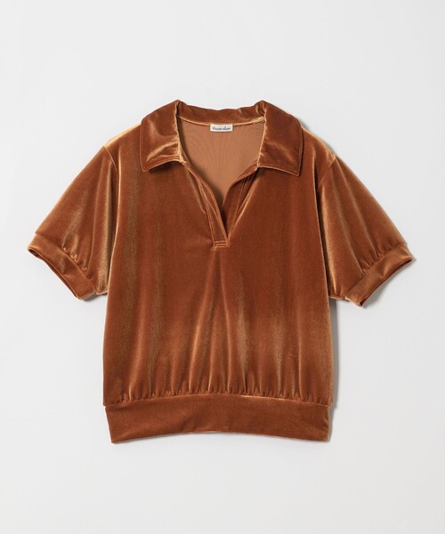 Steven Alan＞ベロア スキッパー ネック プルオーバー（Tシャツ