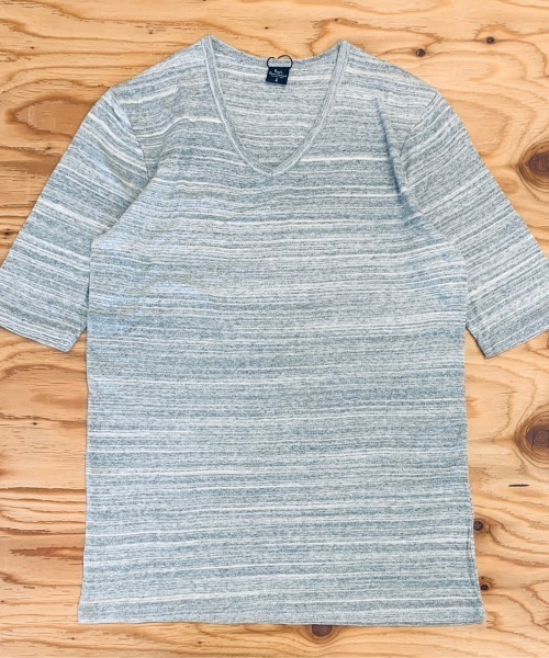 B'day（ビーデイ）の「メランジフライス Vネック 5分袖 & 半袖（Tシャツ/カットソー・メンズ・チャコールグレー/杢グレー/グレー系その他/ワイン/レッド系/ブルー系その他/ダークブルー・MEDIUM/LARGE）」の15枚目の写真