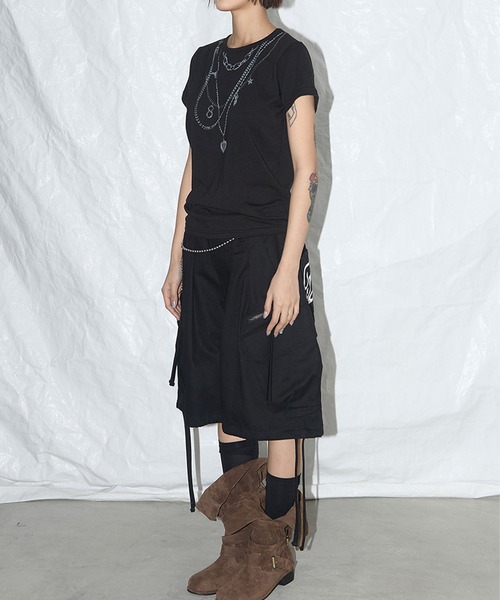 パンツ Cargo Lettering Bermuda Pants Cargo lettering bermuda pants / black – hyein