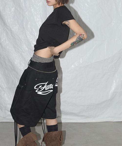 MUSINSA | FANCY CLUB Cargo Lettering Bermuda Pants (KHAKI