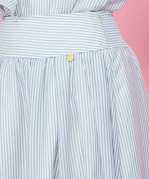 QUEENS COURT（クイーンズコート）の「シアーストライプスカート≪セットアップ対応/手洗い可能≫（スカート・レディース・グリーン/ブルー系その他/ホワイト・M）」の11枚目の写真