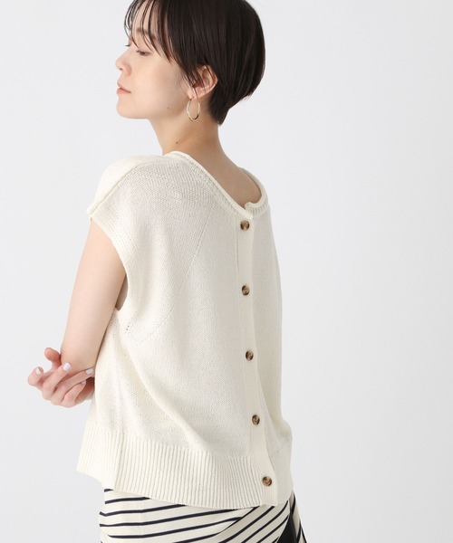 Elura（エルーラ）の「リネンコンフレンチプルオーバー/491471（ニット/セーター・レディース・ブラック/ライトブルー/ホワイト・FREE）」の4枚目の写真