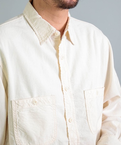 OMNIGOD（オムニゴッド）の「[OMNIGOD mens / オムニゴッド] 生成りシャンブレー ワークシャツⅢ（シャツ/ブラウス・メンズ・アイボリー・2/3/4）」の9枚目の写真