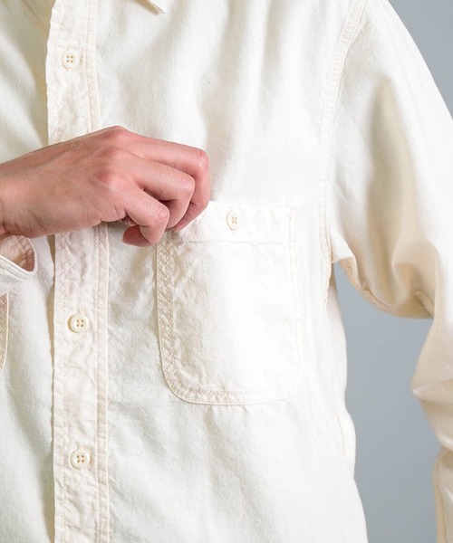 OMNIGOD（オムニゴッド）の「[OMNIGOD mens / オムニゴッド] 生成りシャンブレー ワークシャツⅢ（シャツ/ブラウス・メンズ・アイボリー・2/3/4）」の10枚目の写真