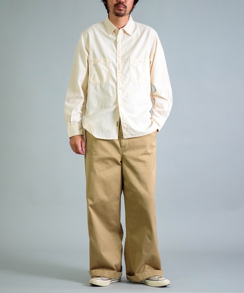 OMNIGOD（オムニゴッド）の「[OMNIGOD mens / オムニゴッド] 生成りシャンブレー ワークシャツⅢ（シャツ/ブラウス・メンズ・アイボリー・2/3/4）」の5枚目の写真