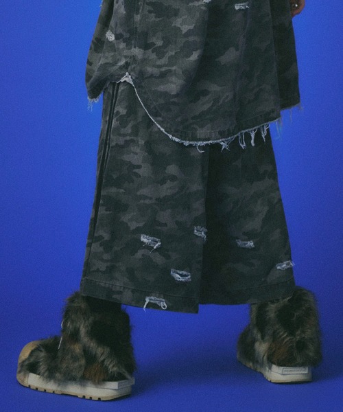 GALFY(ガルフィー)の「GALFY-カモフラかも?ボロボロデカパンショーツ(その他パンツ・メンズ・カーキ/ブラック・XL/L)」の19枚目の写真