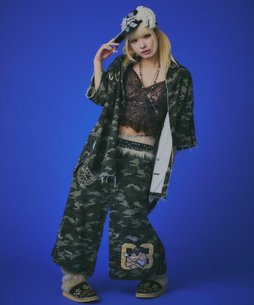 GALFY(ガルフィー)の「GALFY-カモフラかも?ボロボロデカパンショーツ(その他パンツ・メンズ・カーキ/ブラック・XL/L)」の21枚目の写真