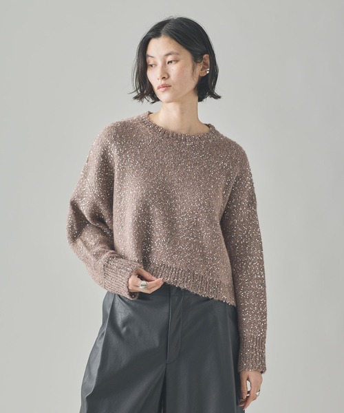 Curensology（カレンソロジー）の「Curensology(カレンソロジー)/スパングルニットプルオーバー（ニット/セーター・レディース・グレー/ライトピンク/ネイビー/モカ/ダークブラウン・FREE）」の3枚目の写真