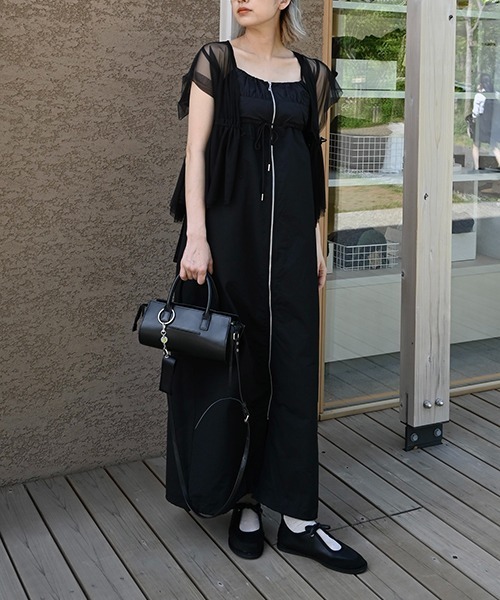 WILLFULLY（ウィルフリー）の「frill sleeve peplum tulle tops（シャツ/ブラウス・レディース・タン/ブラック・FREE）」の13枚目の写真