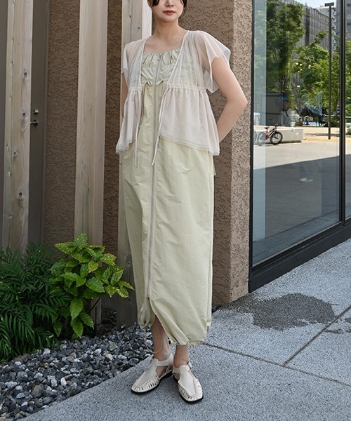 WILLFULLY（ウィルフリー）の「frill sleeve peplum tulle tops（シャツ/ブラウス・レディース・タン/ブラック・FREE）」の9枚目の写真