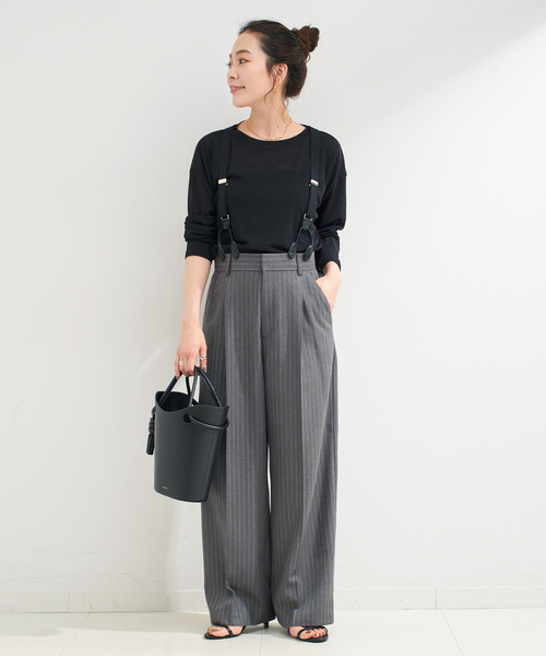 ウォッシャブル / サスペンダー付きタックパンツ（スラックス）｜B.C