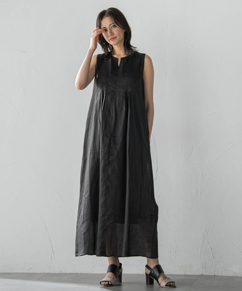 LAUTREAMONT（ロートレアモン）の「【WEB限定】ラミーノースリーブワンピース≪洗濯機で洗える≫（ワンピース・レディース・ピンク/ブラック/カーキ/ブルー・7号/9号）」の2枚目の写真