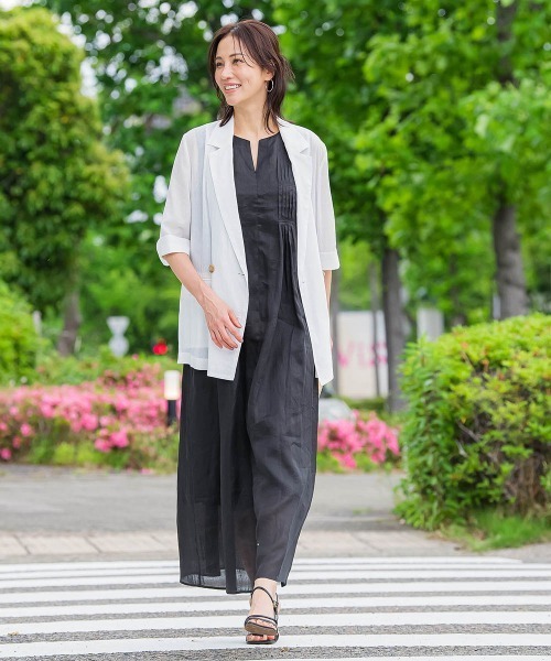 LAUTREAMONT（ロートレアモン）の「【WEB限定】ラミーノースリーブワンピース≪洗濯機で洗える≫（ワンピース・レディース・ピンク/ブラック/カーキ/ブルー・7号/9号）」の10枚目の写真