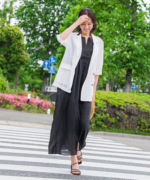 LAUTREAMONT（ロートレアモン）の「【WEB限定】ラミーノースリーブワンピース≪洗濯機で洗える≫（ワンピース・レディース・ピンク/ブラック/カーキ/ブルー・7号/9号）」の8枚目の写真