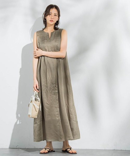 LAUTREAMONT（ロートレアモン）の「【WEB限定】ラミーノースリーブワンピース≪洗濯機で洗える≫（ワンピース・レディース・ピンク/ブラック/カーキ/ブルー・7号/9号）」の7枚目の写真