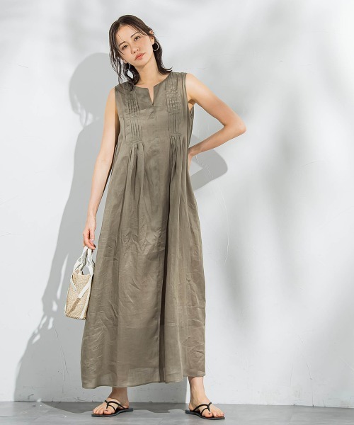 LAUTREAMONT（ロートレアモン）の「【WEB限定】ラミーノースリーブワンピース≪洗濯機で洗える≫（ワンピース・レディース・ピンク/ブラック/カーキ/ブルー・7号/9号）」の6枚目の写真