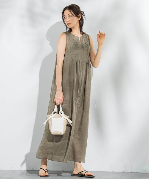 LAUTREAMONT（ロートレアモン）の「【WEB限定】ラミーノースリーブワンピース≪洗濯機で洗える≫（ワンピース・レディース・ピンク/ブラック/カーキ/ブルー・7号/9号）」の5枚目の写真